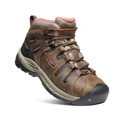 Keen Women's Flint II Waterproof Boot (Soft Toe) Cascade Brown/Brick Dust