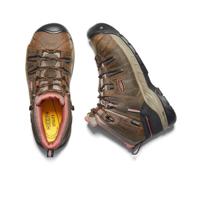 Keen Women's Flint II Waterproof Boot (Soft Toe) Cascade Brown/Brick Dust