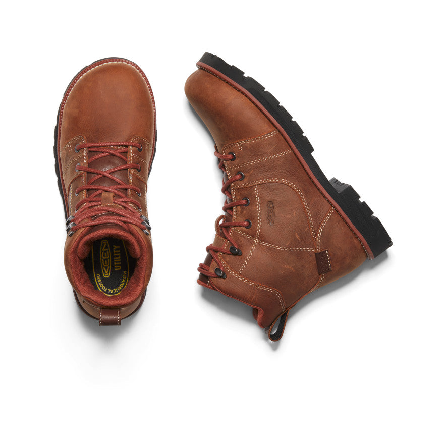 Keen Women's Seattle 6" Waterproof Boot (Aluminum Toe) Gingerbread/Black