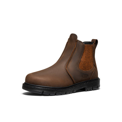 Keen Women's San Jose Chelsea 90° Heel Boot (Aluminum Toe) Cascade Brown/Black