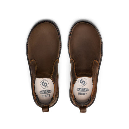 Keen Women's San Jose Chelsea 90° Heel Boot (Aluminum Toe) Cascade Brown/Black