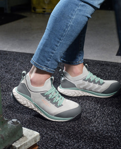 Keen Women's Arvada Shift Work Sneaker (Carbon Toe) Steel Grey/Granite Green