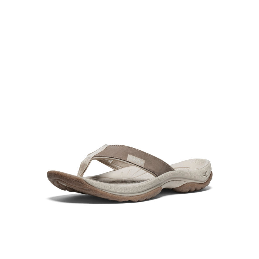 Keen Women's Kona Leather Flip-Flop Brindle/Silver Birch