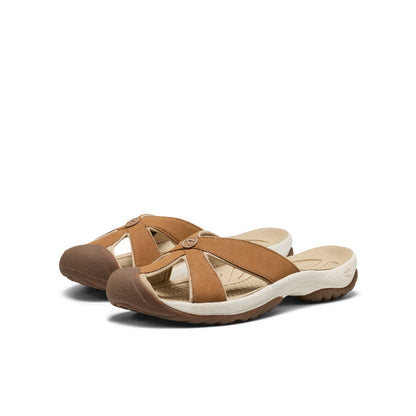 Keen Women's Bali Leather Slide Sandal Chipmunk/Birch