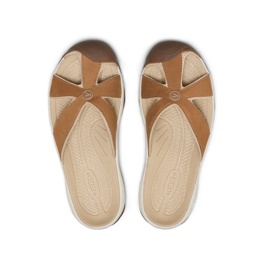 Keen Women's Bali Leather Slide Sandal Chipmunk/Birch