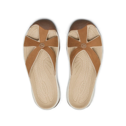 Keen Women's Bali Leather Slide Sandal Chipmunk/Birch