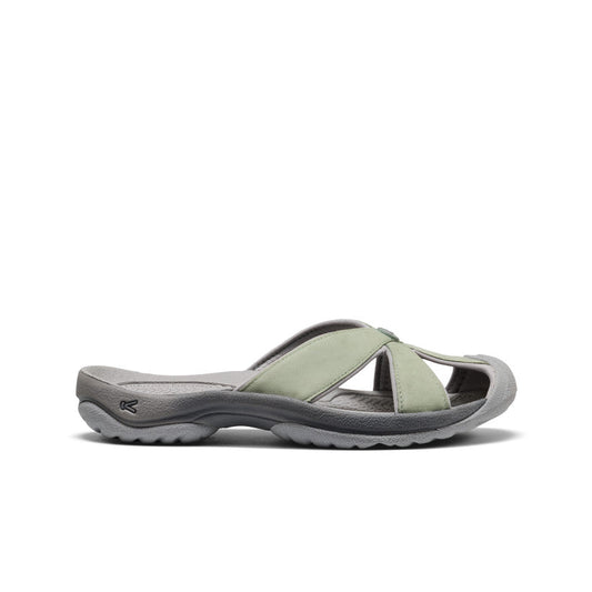 Keen Women's Bali Leather Slide Sandal Lily Pad/Steel Grey