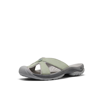 Keen Women's Bali Leather Slide Sandal Lily Pad/Steel Grey
