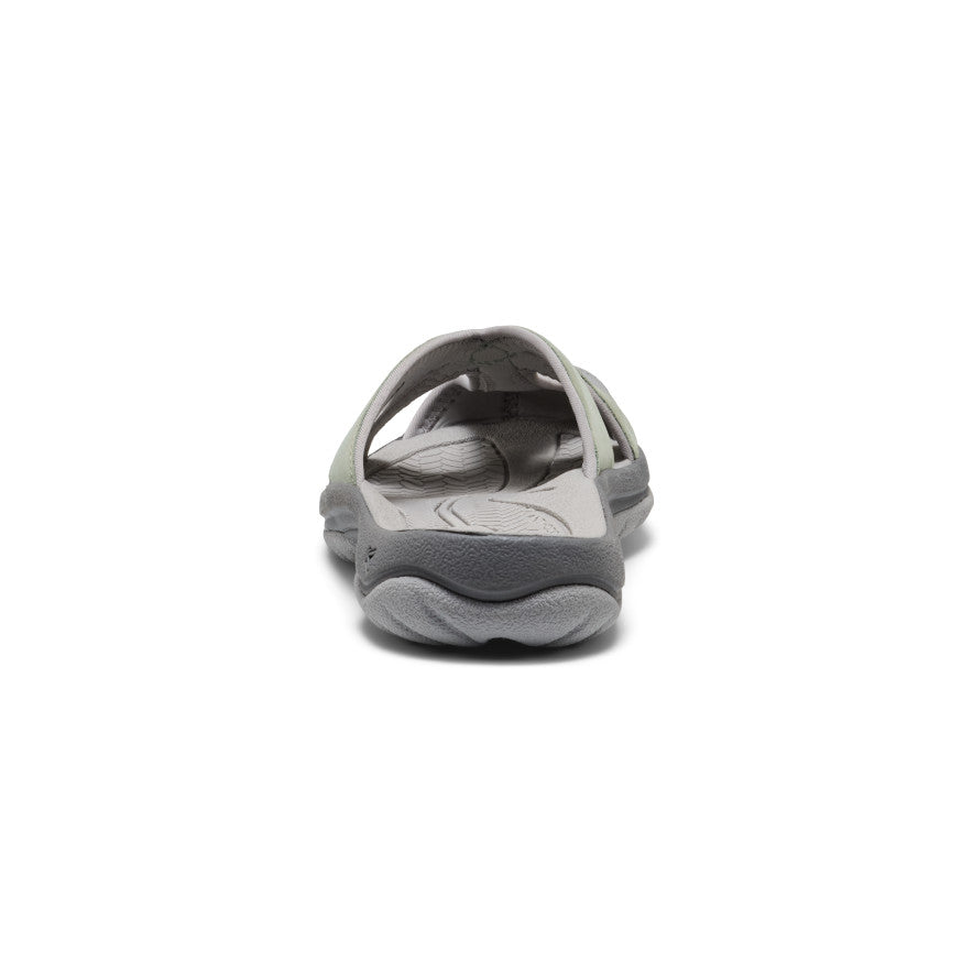 Keen Women's Bali Leather Slide Sandal Lily Pad/Steel Grey