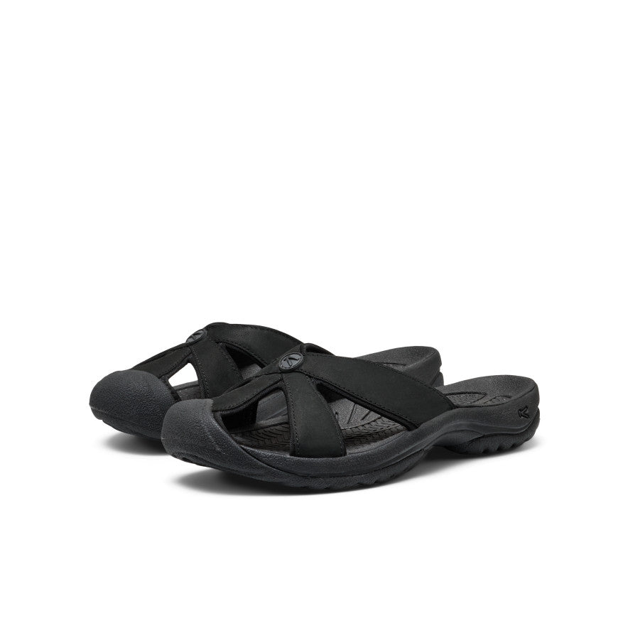 Keen Women's Bali Leather Slide Sandal Black/Black