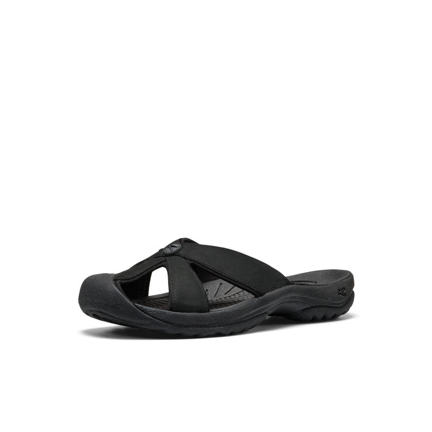 Keen Women's Bali Leather Slide Sandal Black/Black