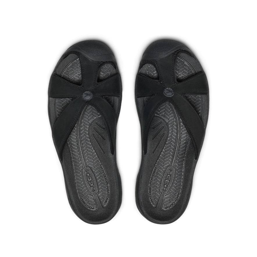 Keen Women's Bali Leather Slide Sandal Black/Black