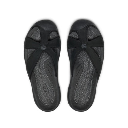 Keen Women's Bali Leather Slide Sandal Black/Black