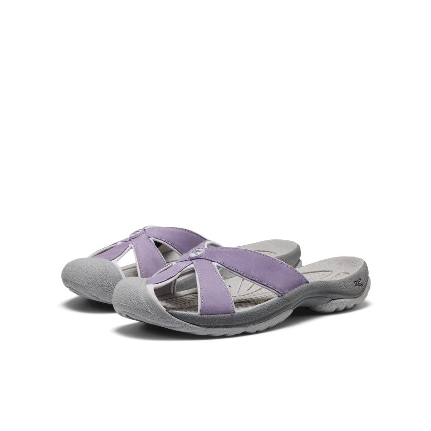 Keen Women's Bali Leather Slide Sandal Purple Haze/Steel Grey