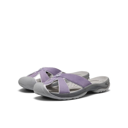 Keen Women's Bali Leather Slide Sandal Purple Haze/Steel Grey