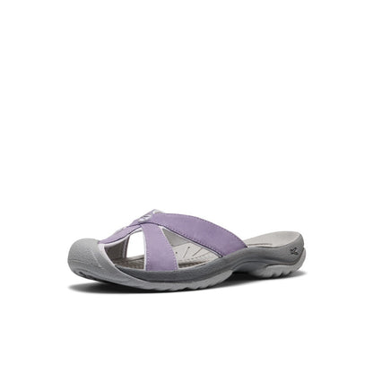 Keen Women's Bali Leather Slide Sandal Purple Haze/Steel Grey