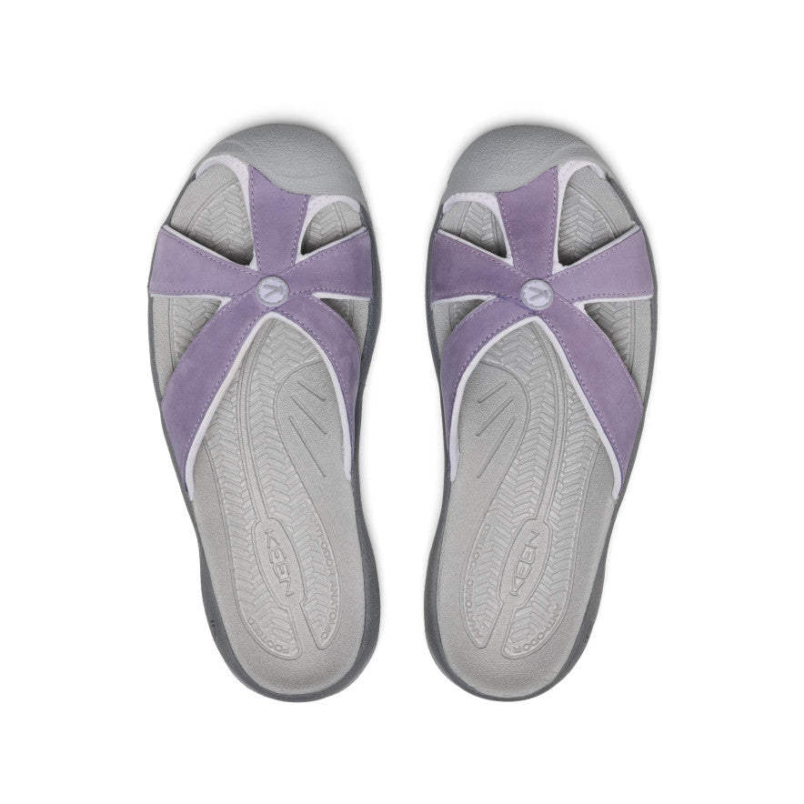 Keen Women's Bali Leather Slide Sandal Purple Haze/Steel Grey