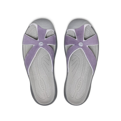 Keen Women's Bali Leather Slide Sandal Purple Haze/Steel Grey