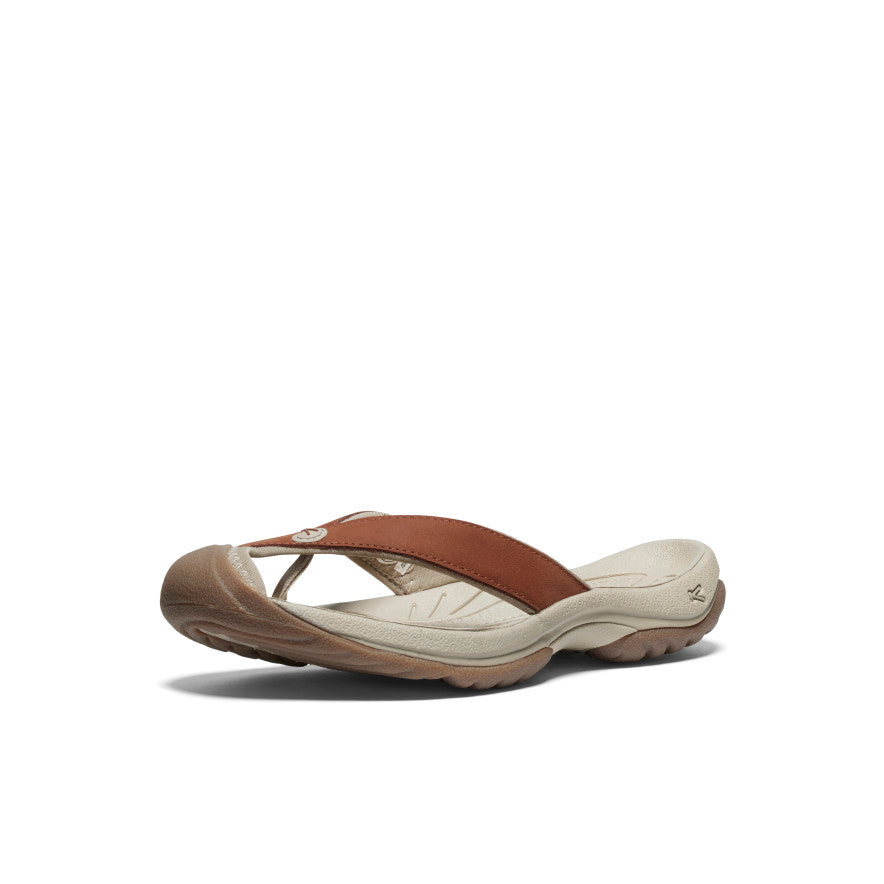 Keen Women's Waimea Leather Flip-Flop Sorrel Horse/Plaza Taupe