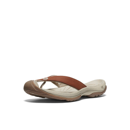 Keen Women's Waimea Leather Flip-Flop Sorrel Horse/Plaza Taupe