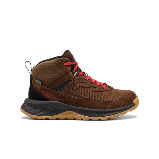 Keen Big Kids' Hightrail Waterproof Hiking Boot Dark Earth/Garnet