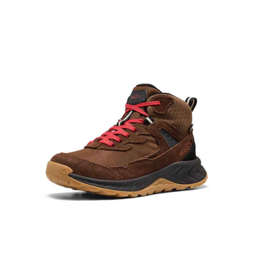 Keen Big Kids' Hightrail Waterproof Hiking Boot Dark Earth/Garnet