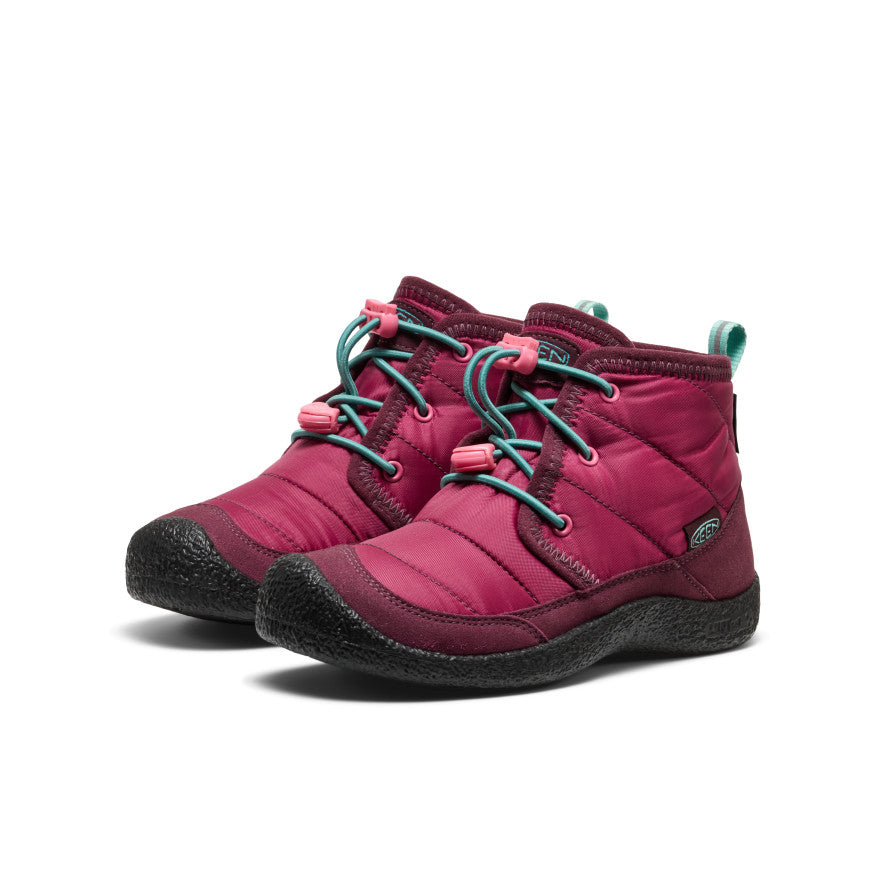 Keen Big Kids' Howser II Waterproof Chukka Beaujolais/Pool Blue