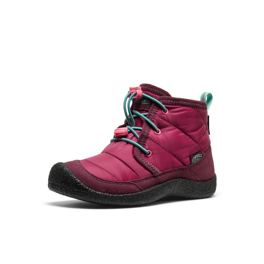 Keen Big Kids' Howser II Waterproof Chukka Beaujolais/Pool Blue