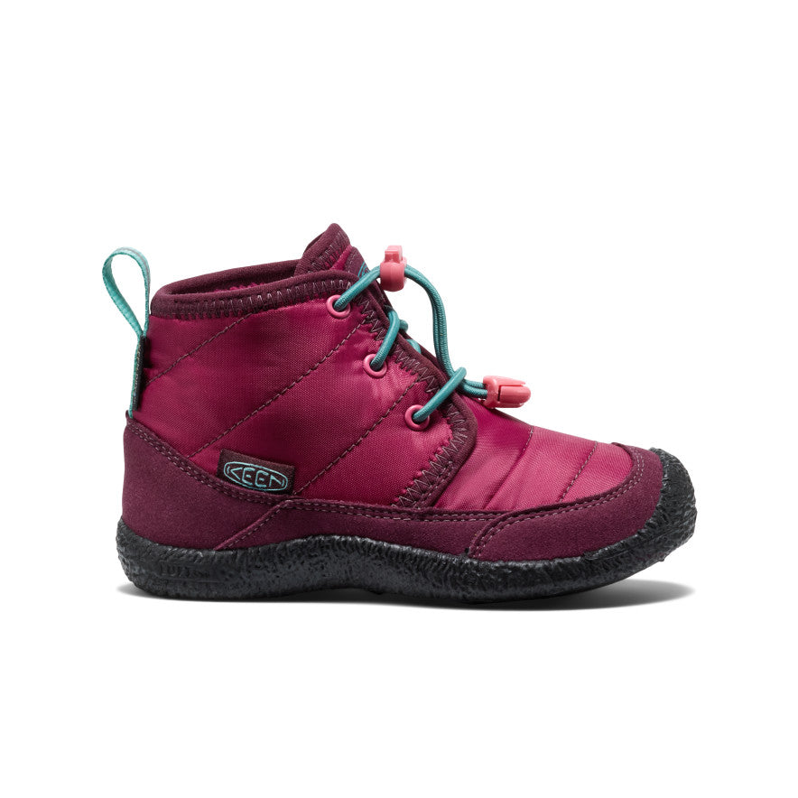 Keen Little Kids' Howser II Waterproof Chukka Beaujolais/Pool Blue