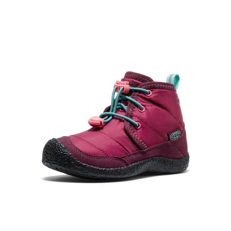 Keen Little Kids' Howser II Waterproof Chukka Beaujolais/Pool Blue