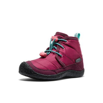 Keen Little Kids' Howser II Waterproof Chukka Beaujolais/Pool Blue