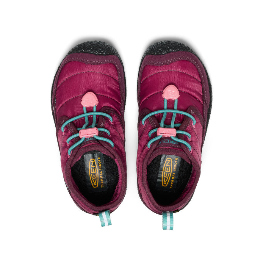 Keen Little Kids' Howser II Waterproof Chukka Beaujolais/Pool Blue