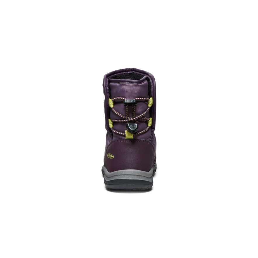 Keen Little Kids' Puffrider Waterproof Winter Boot Black Plum/Daiquiri Green
