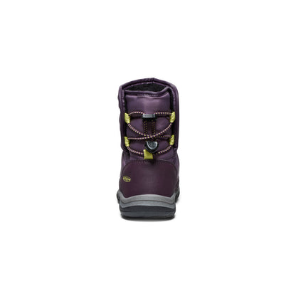 Keen Little Kids' Puffrider Waterproof Winter Boot Black Plum/Daiquiri Green