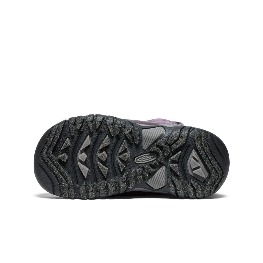 Keen Little Kids' Puffrider Waterproof Winter Boot Black Plum/Daiquiri Green