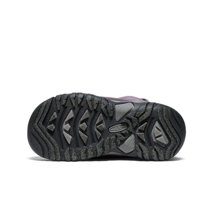 Keen Little Kids' Puffrider Waterproof Winter Boot Black Plum/Daiquiri Green