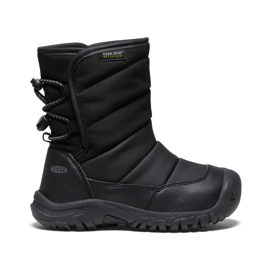 Keen Little Kids' Puffrider Waterproof Winter Boot Black/Steel Grey