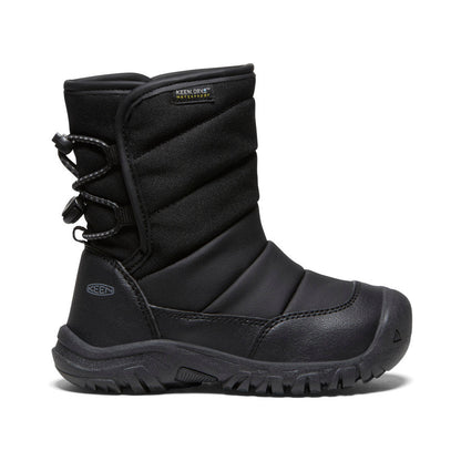 Keen Little Kids' Puffrider Waterproof Winter Boot Black/Steel Grey