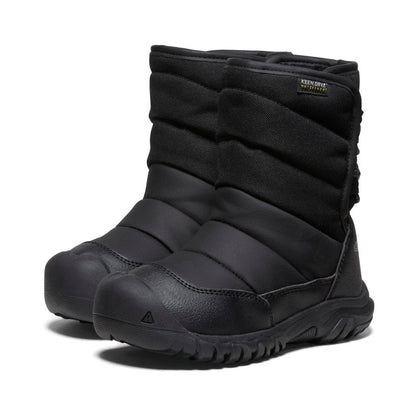 Keen Little Kids' Puffrider Waterproof Winter Boot Black/Steel Grey