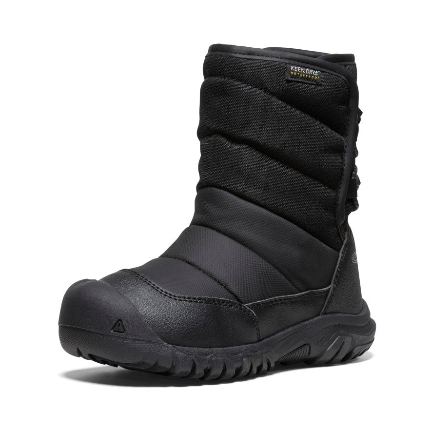 Keen Little Kids' Puffrider Waterproof Winter Boot Black/Steel Grey