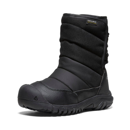 Keen Little Kids' Puffrider Waterproof Winter Boot Black/Steel Grey