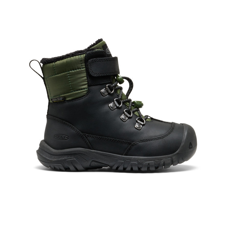 Keen Little Kids' Kanibou Waterproof Winter Boot Black/Bronze Green