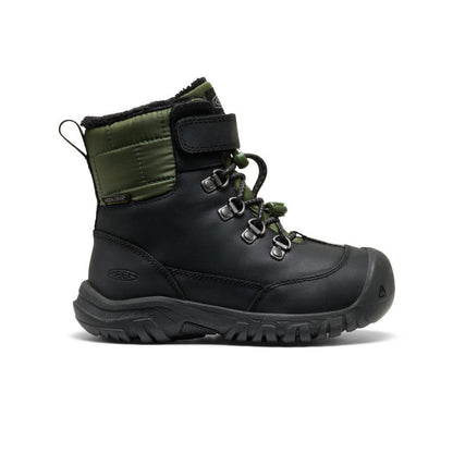 Keen Little Kids' Kanibou Waterproof Winter Boot Black/Bronze Green