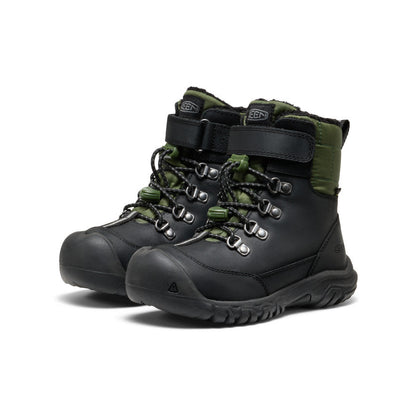 Keen Little Kids' Kanibou Waterproof Winter Boot Black/Bronze Green