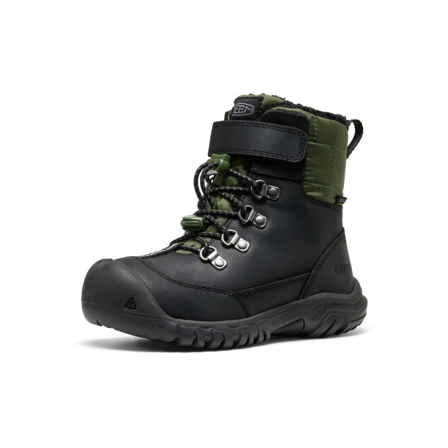 Keen Little Kids' Kanibou Waterproof Winter Boot Black/Bronze Green