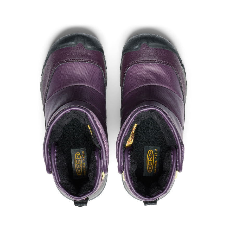 Keen Big Kids' Puffrider Waterproof Winter Boot Black Plum/Daiquiri Green