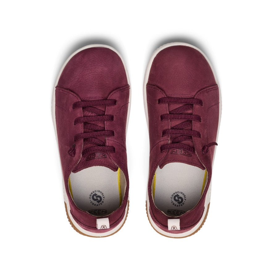 Keen Big Kids' KNX Leather Sneaker Fig/Star White