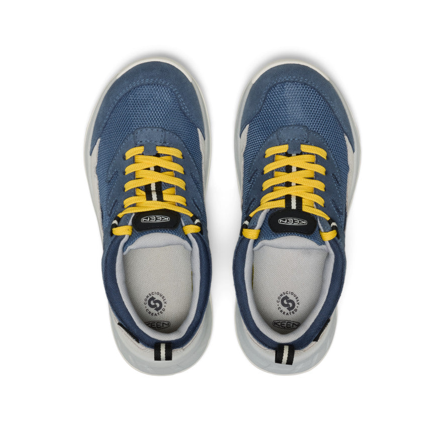 Keen Big Kids' Hightrail Waterproof Hiking Shoe Vintage Indigo/Alloy