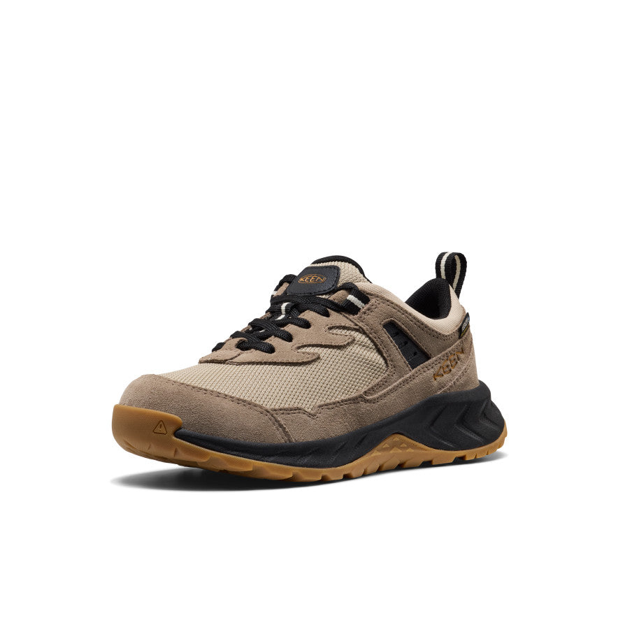Keen Big Kids' Hightrail Waterproof Hiking Shoe Brindle/Oak Buff