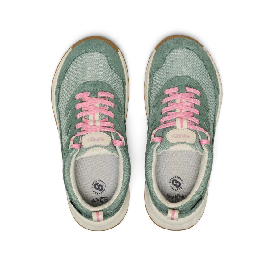 Keen Big Kids' Hightrail Waterproof Hiking Shoe Lily Pad/Cashmere Rose